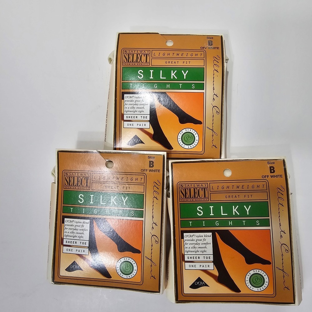 Safeway Select 3 pack Women's OFF WHITE Tights SIZE B Medium Brand New